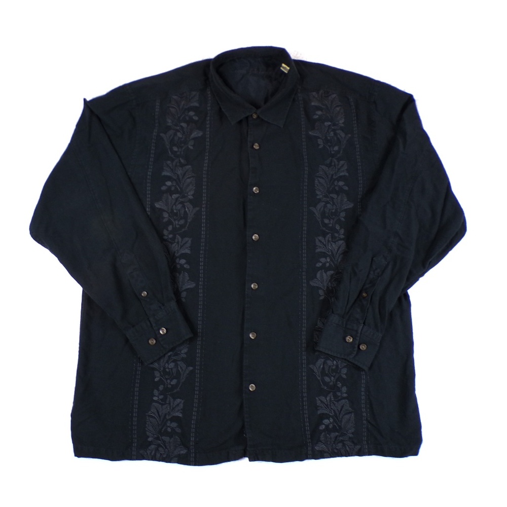 Tommy Bahama Embroidered Long Sleeve Floral Casual Button-UP Shirt Men's Size XL